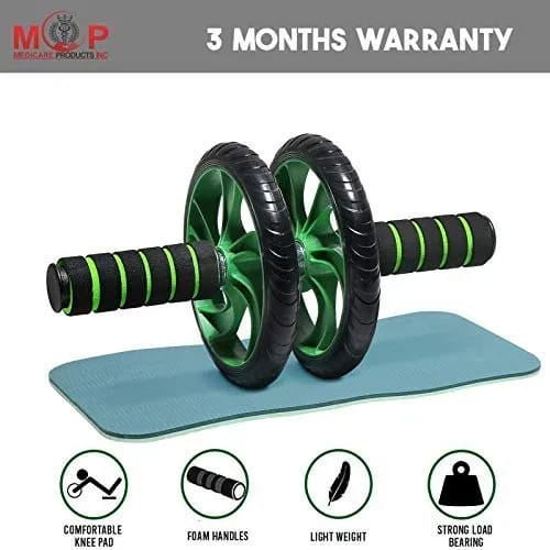 AB Roller/ ABS Carver With Thick Knee Pad For Abdominal Workout ( 2 Wheel)