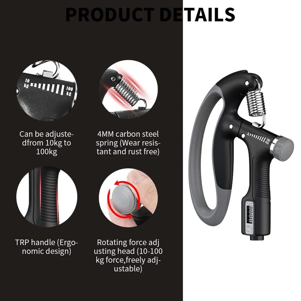 Hand Grip Strengthener with Counter